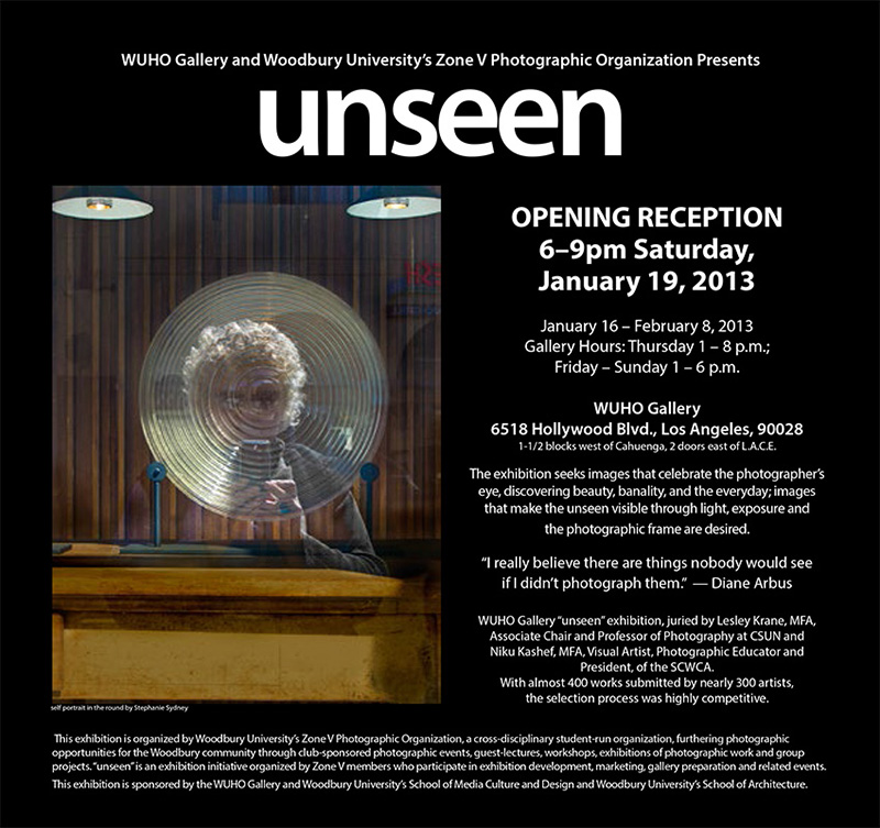 announcement for a group show call "unseen"